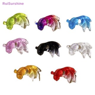 Ruisurshine ใหม่ เล็บปลอมเรซิ่น คริสตัล ไล่โทนสี รูปปลาทอง 3D สําหรับตกแต่งเล็บ 50 ชิ้น