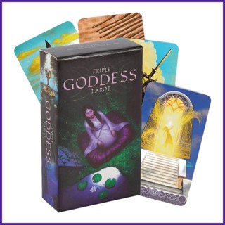 ไพ่ทาโรต์ เวอร์ชั่นภาษาอังกฤษ Triple Goddess Mysterious Divination Board Game Oracle Guidance Card Tarot Deck สําหรับเล่น