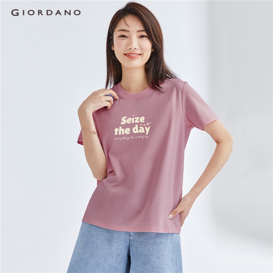 GIORDANO เสื้อยืดผู้หญิงแขนสั้น Women's print tee 05392212