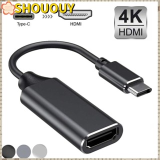 SHOUOUY อะแดปเตอร์สายเคเบิล Type C เป็น HDMI USB C เป็น HDMI USB C 3.1 4K*2K อะลูมิเนียม 4K ทนทาน สําหรับ Huawei