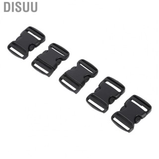 Disuu 5PCS Black Plastic Side Quick Release Buckle  Cord Strap Backpack Bag DIY MF