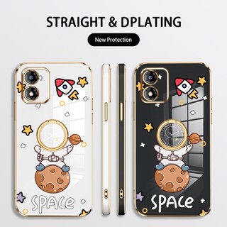 เคสโทรศัพท์มือถือ ซิลิโคนนุ่ม ลายนักบินอวกาศ NASA พร้อมแหวนขาตั้ง สําหรับ Motorola Moto E13 G73 G53 G23 G13 5G