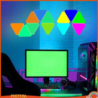 [PrettyiaTH] โคมไฟติดผนัง Led ทรงสามเหลี่ยม หลากสี สําหรับห้องนอน งานแต่งงาน บาร์ ห้องเล่นเกม ถ่ายภาพ