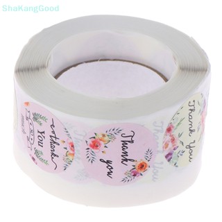 Skth 500 ชิ้น / ม้วน ดอกไม้กลม thank Youers สําหรับฉลากซีลบรรจุภัณฑ์ SKK