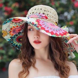 beach hat summer  female fashion sunscreen sun hat anti-UV straw  women