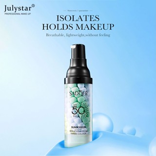 JULYSTAR Sadoer Spf 50+ Pa +++ ครีมกันแดด แต่งหน้า 3 สี รองพื้นน้ำนม การแยกรังสีอัลตราไวโอเลต สดชื่น ไม่เหนียวเหนอะหนะ สีผิวสม่ำเสมอ