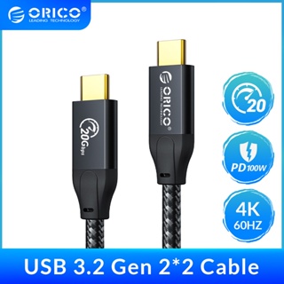 Orico สายเคเบิล USB C เป็น USB C 3.2 Gen2×2 20Gbps ถ่ายโอนข้อมูล 4K@60Hz เอาท์พุตวิดีโอ 100W PD ชาร์จเร็ว สําหรับ MacBook