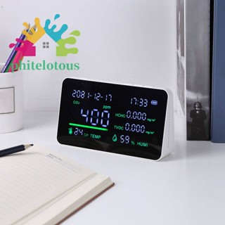 ❤ Phitelotous เครื่องตรวจจับก๊าซ CO2 หน้าจอขนาดใหญ่ CO2 HCHO TVOC