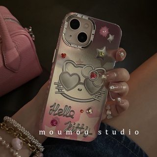 เคสโทรศัพท์มือถือ ชุบไฟฟ้า กันกระแทก ลายแมว สไตล์เกาหลี ญี่ปุ่น สําหรับ Apple Iphone 14promax 13 12 11 14pro 13pro 14