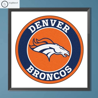 ชุดงานจิตรกรรมเม็ดบีด ทรงเพชรกลม รูป Denver Broncos 5D สําหรับตกแต่งบ้าน DIY