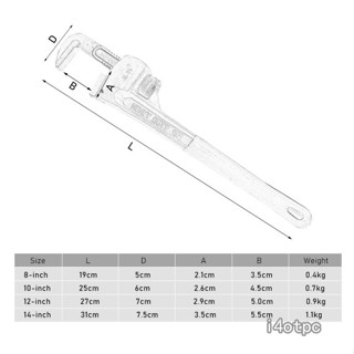 I4otpc ประแจท่อตรง อเนกประสงค์ 8 นิ้ว 10 นิ้ว 12 นิ้ว 14 นิ้ว ปรับได้