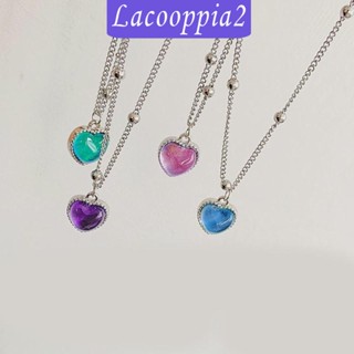 [Lacooppia2] สร้อยคอโลหะ รูปหัวใจ เครื่องประดับ ของขวัญวันครบรอบ สําหรับผู้หญิง