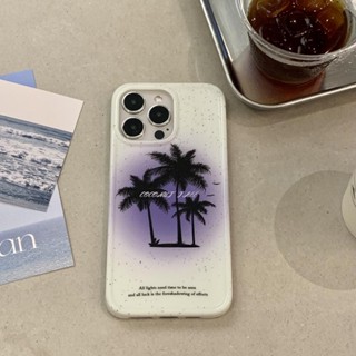 เคสโทรศัพท์มือถือแบบแข็ง ลายต้นมะพร้าว สําหรับ iPhone 11 12 12Pro 12ProMax 13 13Pro 13ProMax 14 14Pro 14ProMax