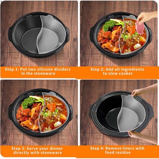 2-in-1 ซิลิโคน หม้อหุงช้า ซับ BPA ฟรี กันรั่วซึม ทําอาหาร