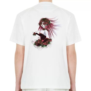 Yohji Yamamoto 23SS เสื้อยืดลําลอง แขนสั้น ทรงหลวม พิมพ์ลายดอกกุหลาบ Y3 เหมาะกับฤดูร้อน สําหรับผู้ชาย ผู้หญิง