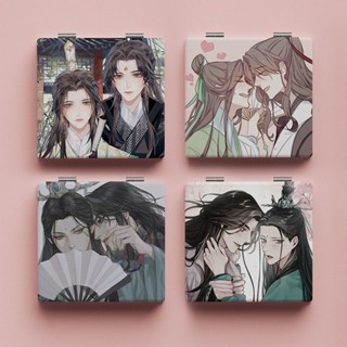 กระจกแต่งหน้า แบบพับได้ พิมพ์ลาย Shen Qingqiu Luo Binghe เหมาะกับของขวัญ สําหรับนักเรียนหญิง