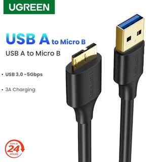 Ugreen Micro B สายเคเบิลมือถือ USB 3.0 3A ชาร์จเร็ว 5Gbps สายเคเบิลข้อมูลฮาร์ดดิสก์ สายเคเบิลข้อมูล SSD Sata