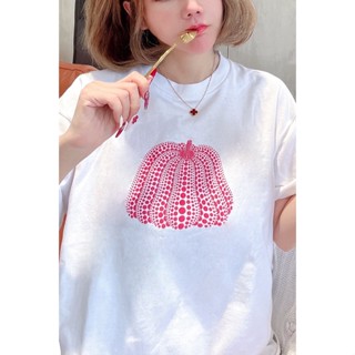 Yayoikusama Yayoi Kusama เสื้อยืดแขนสั้น พิมพ์ลายฟักทอง สไตล์ญี่ปุ่น สําหรับผู้ชาย ผู้หญิง