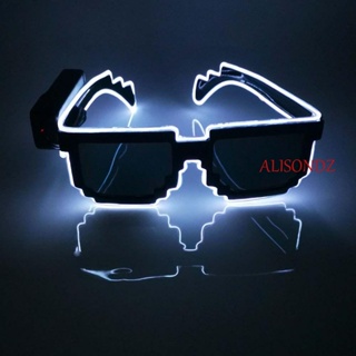 ALISONDZ แว่นตาคอสเพลย์ เรืองแสง LED แฟชั่น พร็อพปาร์ตี้ฮาโลวีน