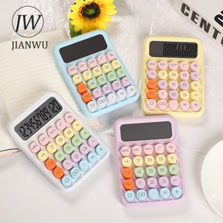 Jianwu Kawaii เครื่องคิดเลข 12 หลัก ใช้แบตเตอรี่ แบบพกพา สีแคนดี้ เครื่องเขียน สําหรับโรงเรียน