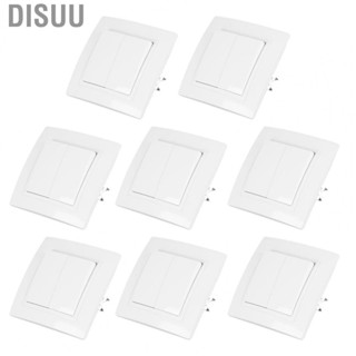 Disuu Wall Light Switch  European Style 8pcs 2 Gang 1 Way 10A 250V Universal Safe for Office