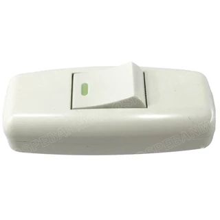 [ 1 ชิ้น ] ST-SW3084 สีขาว White สวิทช์กลางทาง เปิด/ปิด ON-OFF 10A 250V ต่อกลางสาย Inline Switch สวิทช์กระดก Rocker S...
