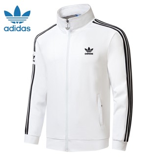 เสื้อแจ็กเก็ตกีฬา คอปก ปักลายโลโก้ Adidas แบบดั้งเดิม เหมาะกับใส่กลางแจ้ง สําหรับคู่รัก