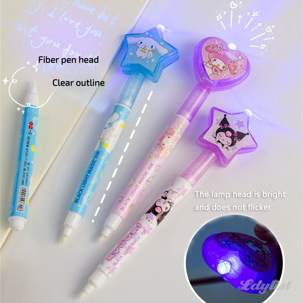 ღ Sanrio ปากกาเรืองแสงล่องหนเขียนปากกามาร์กเกอร์ที่หายไป Cinnamoroll Kuromi นักเรียนการเรียนรู้บัญชีมือเครื่องเขียนของขวัญปากกา