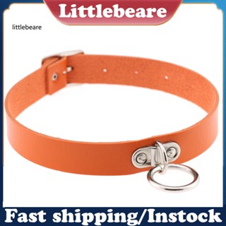 &lt;littlebeare&gt; เครื่องประดับ สร้อยคอโชคเกอร์ หนังเทียม จี้หมุดล็อคหัวใจ สไตล์พังก์ ฮาราจูกุ