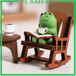 [Flameer] รูปปั้นเก้าอี้โยก รูปกบ สําหรับตกแต่งบ้าน ทางเข้าวันหยุด