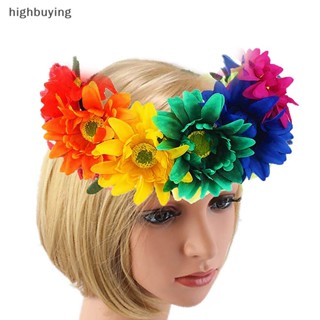 [highbuying] ที่คาดผม ลายดอกทานตะวัน ดอกกุหลาบ สําหรับผู้หญิง LGBTQ พร้อมส่ง