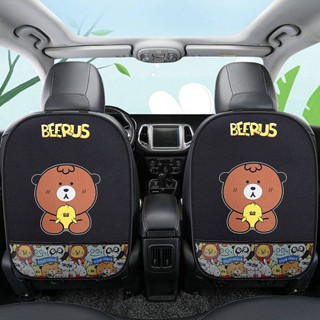 Car Seat Anti-Kick Pad Cartoon Cute Interior Rear Seat Front Row Rear Row Childrens Chair Back Anti-Dirty Car Decoration Protective Pad VCzB