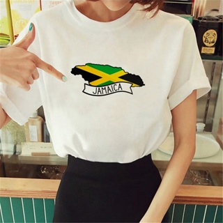 เสื้อยืด พิมพ์ลายมังงะ Jamaica สไตล์สตรีท สําหรับผู้หญิง y2k