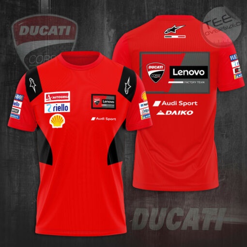 เสื้อยืด พิมพ์ลาย Ducati Lenovo Team MotoGP