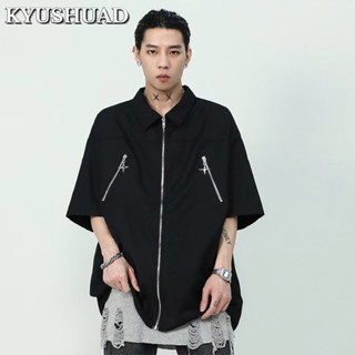 KYUSHUAD เทรนด์แฟชั่นเสื้อเชิ้ตใหม่วรรณกรรมมาตรฐานของเยาวชนฮาราจูกุเยาวชนที่นิยมในชีวิตประจำวันอเนกประสงค์ห้าส่วนด้านบนแขน