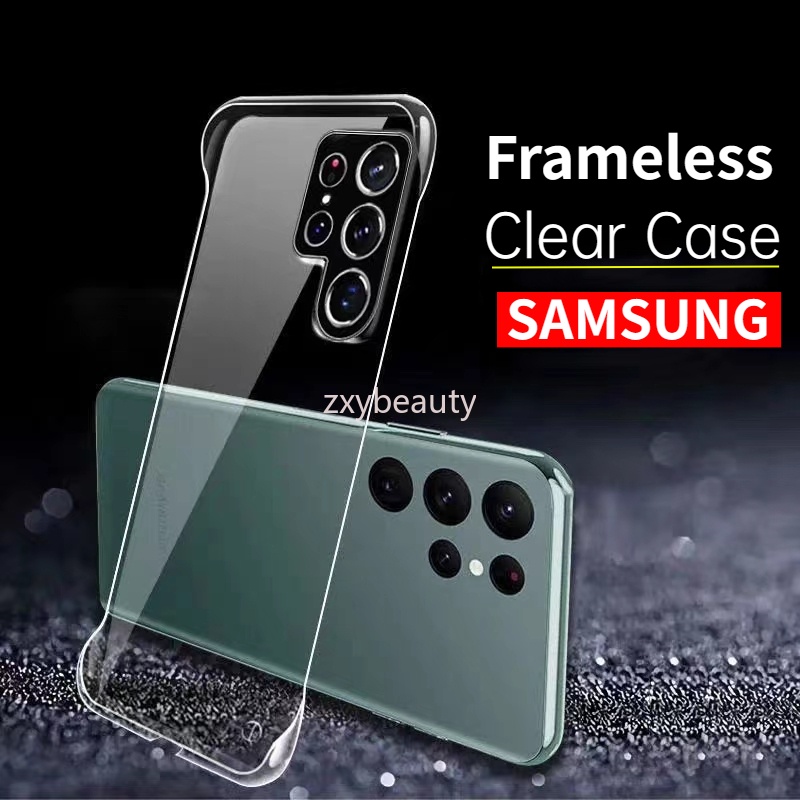 เคสโทรศัพท์มือถือ PC ใส แบบแข็ง ไร้กรอบ สําหรับ Samsung Galaxy S23 Ultra FE S22 Plus 5G 2023 S23Ultra S22Ultra S23+ S22+ S23Plus S22Plus S23FE