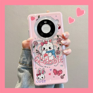 [พร้อมส่ง] ใหม่ เคสโทรศัพท์มือถือ กันกระแทก ลายการ์ตูนกระต่ายน่ารัก สีชมพู สําหรับ Huawei mate40pro mate50pro mate30pro mate40e 50e