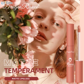 DRAGON RANEE Velvet Matte Lip Glaze สีสดใส กันน้ำ ไม่เป็นคราบ ลิปสติก Long Lasting Lip Glaze Everyday Makeup Super Affordable ↑Eele