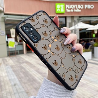 เคสโทรศัพท์มือถือแบบแข็ง ใส บาง กันกระแทก ลายการ์ตูนหมีน่ารัก สําหรับ Samsung galaxy M52 5G