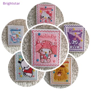 Brightstar แผ่นแพทช์ ปักลายการ์ตูน My Melody Kt Cat Kuromi สําหรับติดเสื้อผ้า 1 ชิ้น