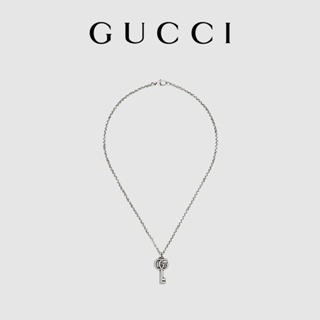 [พร้อมกล่องบรรจุภัณฑ์] พร้อมส่ง GUCCI GUCCI Double G Key สร้อยคอผู้หญิง สีเงิน