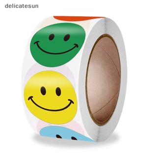 Delicatesun สติกเกอร์หน้ายิ้ม 500 ชิ้น เด็กรางวัล สติกเกอร์ฉลาก Happy Smile Face สติกเกอร์ Nice