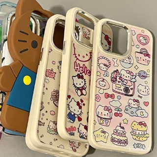 เคสป้องกันโทรศัพท์มือถือ แบบนิ่ม ลายการ์ตูนคิตตี้ กันกระแทก สําหรับ iPhone 14 13promax 12 11pro xr xs 7 8p