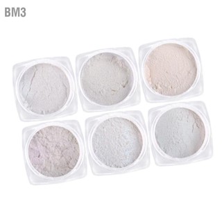 BM3 6 ชิ้น Mirror Effect ผงทาเล็บ Professional Home Salon DIY ผงทาเล็บโลหะละเอียดอ่อนสำหรับผู้หญิง