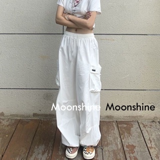 Moon กางเกงขายาว คาร์โก้ กางเกง เชือกอเมริกันคลาสิค Cargo pants 2023 NEW 071706