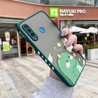 สําหรับ Huawei Nova4 Nova 4E P30 Lite เคสการ์ตูนไดโนเสาร์น้อยน่ารัก กันกระแทก ฝ้าแข็ง เคสโทรศัพท์ ขอบลาย ซิลิโคนนิ่ม เคสป้องกัน