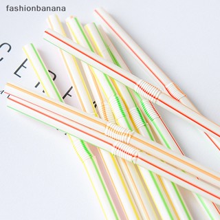 [fashionbanana] หลอดพลาสติก ทรงโค้ง แบบใช้แล้วทิ้ง หลากสี สําหรับปาร์ตี้ บาร์ 100 ชิ้น