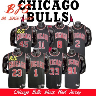 【BJS �� Chicago Bulls หมายเลข เสื้อกีฬาบาสเก็ตบอล สีแดง สีดํา 23 ชิ้น