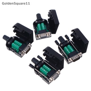 Goldensquare ปลั๊กเชื่อมต่อสายไฟ ตัวผู้ ตัวเมีย DB9 9 Pin RS232 RS485