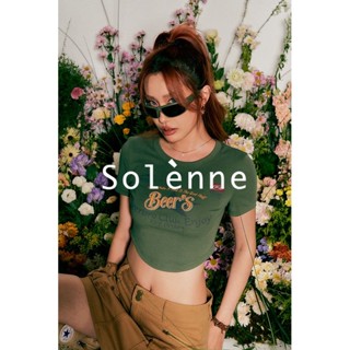 Solenne  เสื้อครอป เสื้อยืดผู้หญิง ครอป baby tee สาวเรโทร 2023 NEW Style สวย Unique ทันสมัย คุณภาพสูง A29J19Q 36Z230909